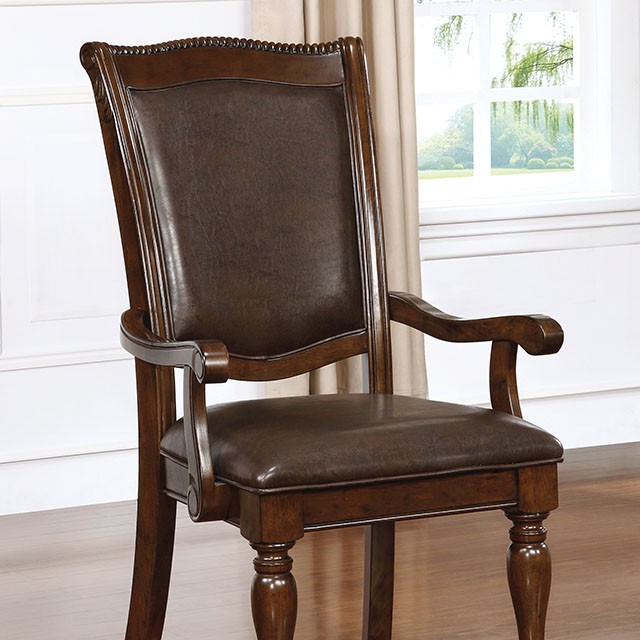 Furniture Of America Alpena Transitional Brown Cherry/Espresso Arm Chair (2/Box) Model CM3350AC-2PK