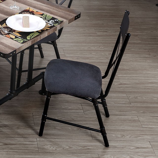 Furniture Of America Brixton Industrial Antique Black Side Chair (2/Box) Model CM3365SC-2PK