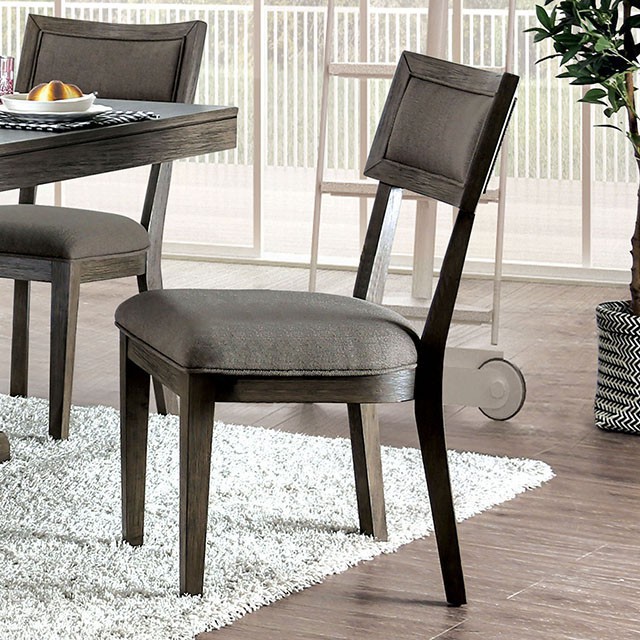 Furniture Of America Leeds Rustic Gray Side Chair (2/Ctn) Model CM3387SC-2PK