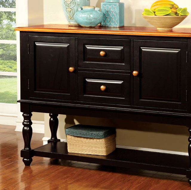 Furniture Of America Mayville Transitional Black/Antique Oak Server Model CM3431SV