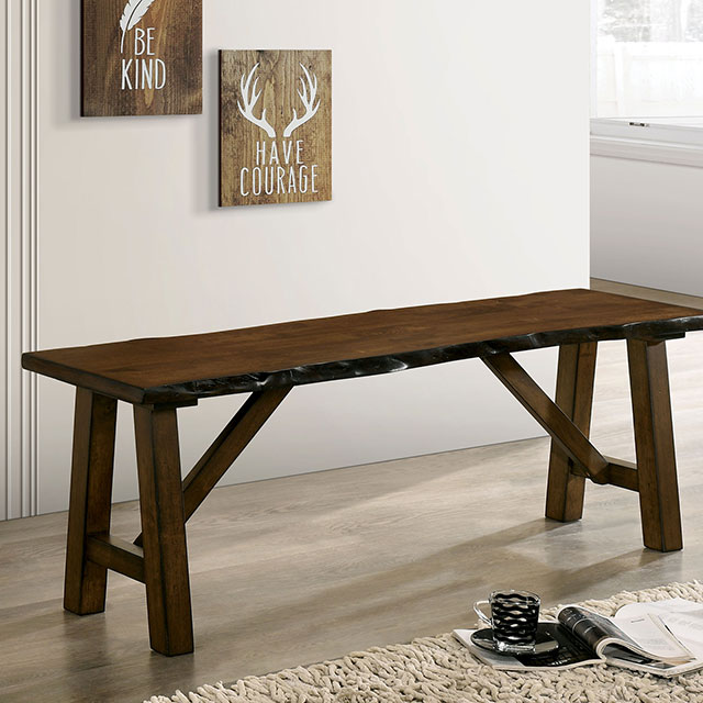 Furniture Of America Mapleton Rustic Walnut Bench Model CM3484BN