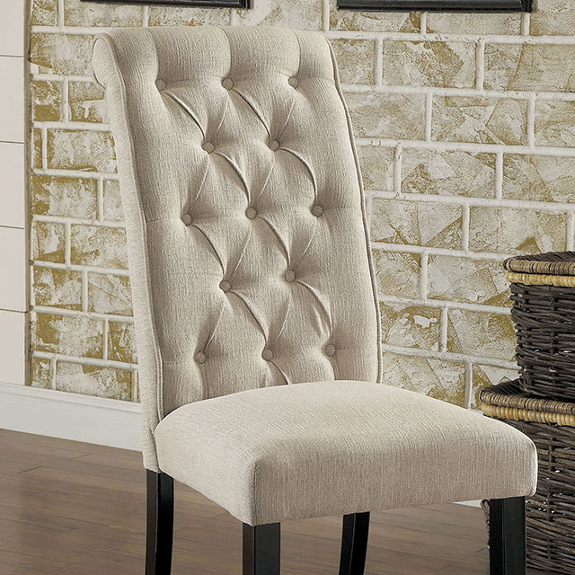 Furniture Of America Mashall Rustic Beige/Antique Black Side Chair (2/Ctn) Model CM3564SC-2PK
