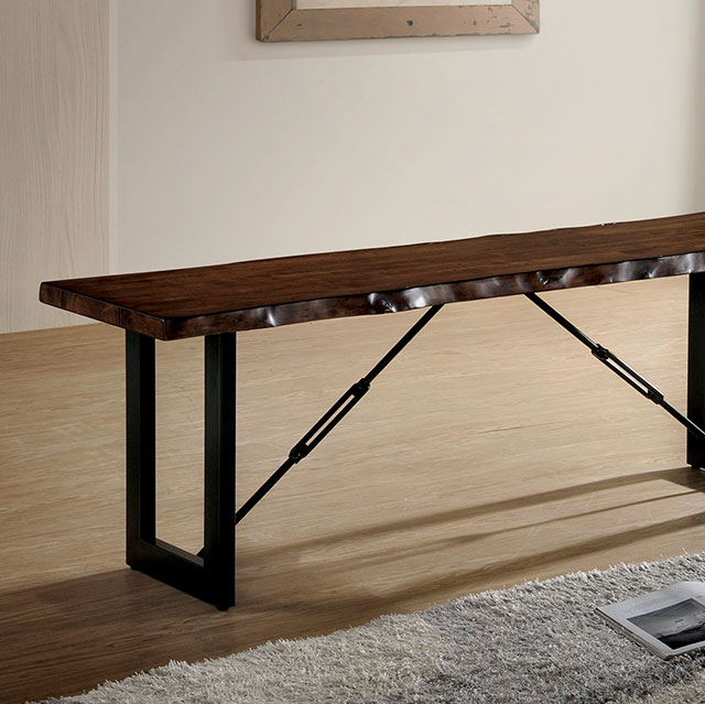 Furniture Of America Dulce Industrial Walnut/Black Bench Model CM3604BN