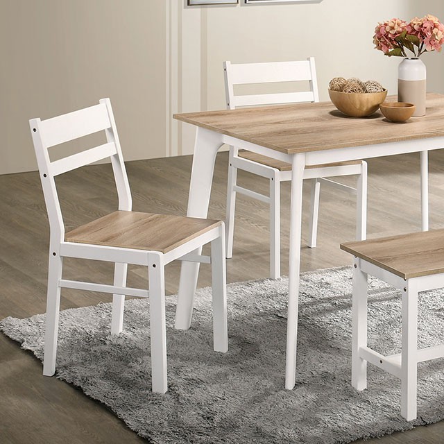 Furniture Of America Debbie Transitional Natural/White 5 Pc. Dining Table Set Model CM3714NT-T-BN-5PK-CHAIR