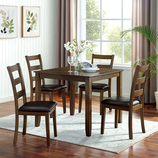 Furniture Of America Gracefield Transitional Walnut/Dark Brown 5 Pc. Dining Table Set Model CM3770T-5PK-CHAIR