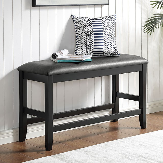 Furniture Of America Kearney Transitional Black/Gray Bench Model CM3775PBN