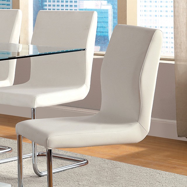 Furniture Of America Lodia Contemporary White Side Chair (2/Box) Model CM3825WH-SC-2PK