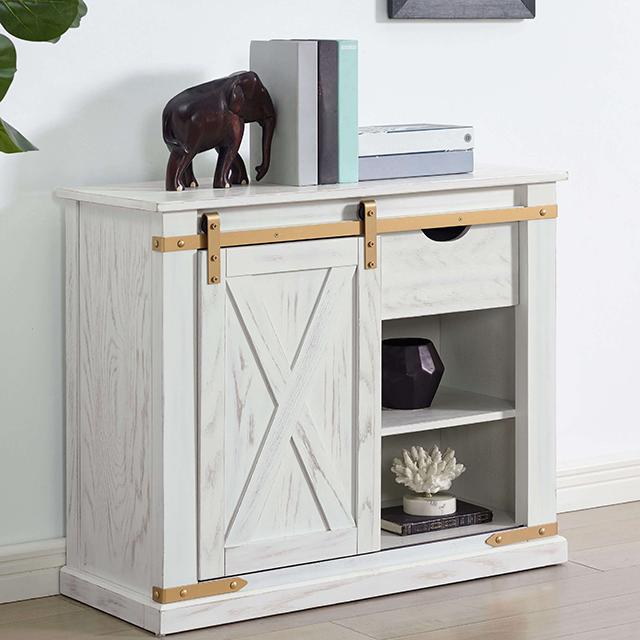Furniture Of America Bacerra Rustic Antique White/Gold Sofa Table Model CM4018WH-S