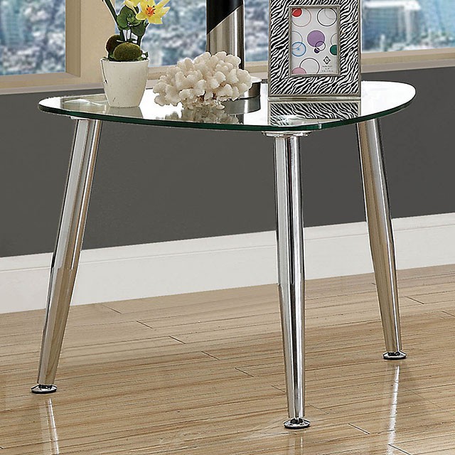 Furniture Of America Delany Contemporary Chrome End Table Model CM4156E-PK