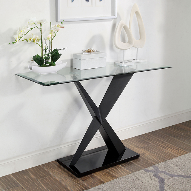 Furniture Of America Xanthus Contemporary Black Sofa Table Model CM4191BK-S-TABLE