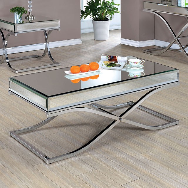 Furniture Of America Sundance Contemporary Chrome Coffee Table Model CM4230CRM-C