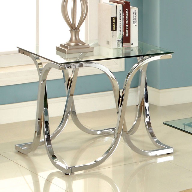 Furniture Of America Luxa Contemporary Chrome End Table Model CM4233E-PK
