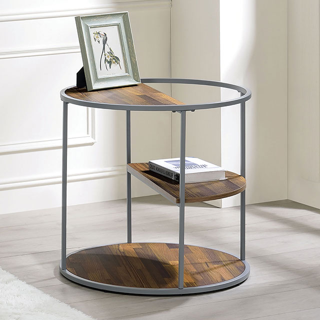 Furniture Of America Orrin Industrial Gray/Walnut End Table Model CM4396GY-E