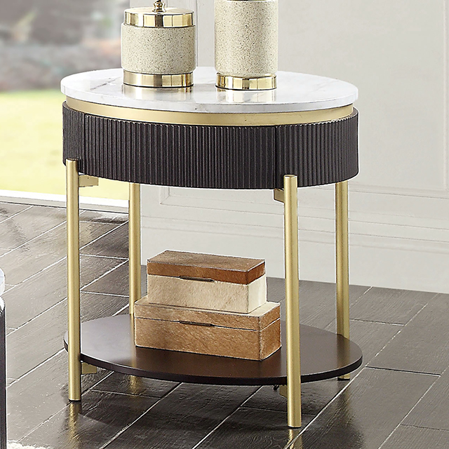 Furniture Of America Koblenz Glam Dark Walnut End Table Model CM4412WN-E