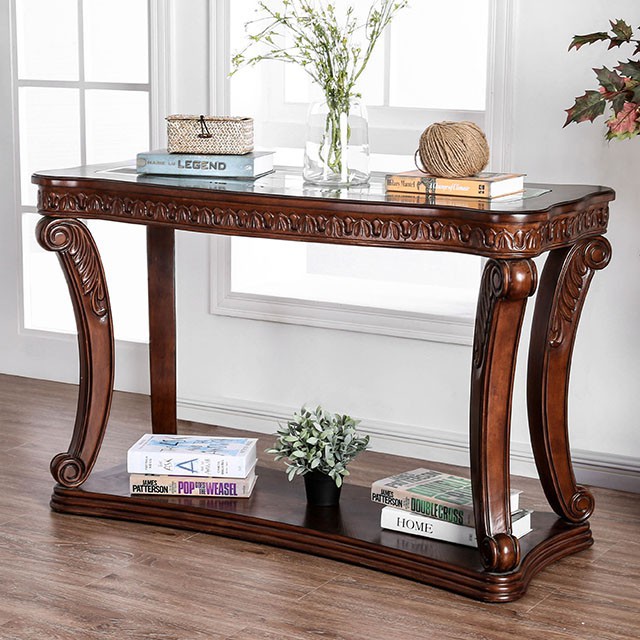 Furniture Of America Walworth Traditional Dark Oak Sofa Table Model CM4428S