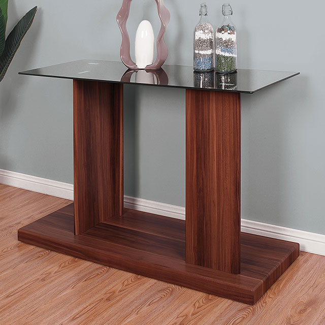 Furniture Of America Mannedorf Contemporary Black/Dark Walnut Sofa Table Model CM4567A-S