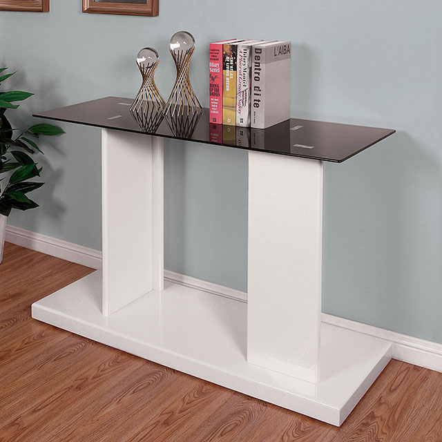 Furniture Of America Mannedorf Contemporary Black/White Sofa Table Model CM4567WH-S