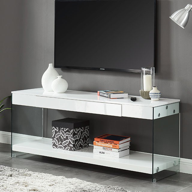 Furniture Of America Sabugal Contemporary White 70" Tv Stand Model CM5206WH-TV-70