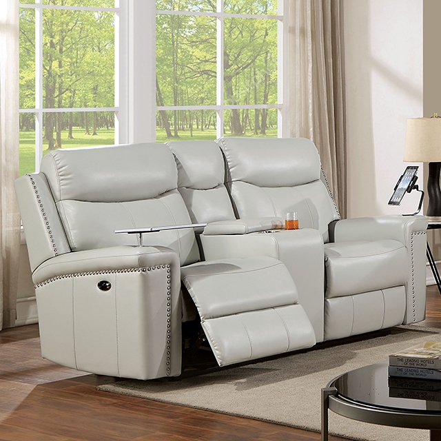 Furniture Of America Florine Transitional Light Gray Power Loveseat Model CM6252LG-LV-PM