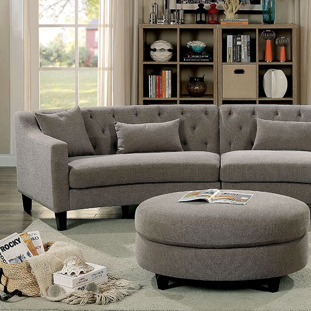 Furniture Of America Sarin Transitional Warm Gray Sectional Model CM6370-SECTIONAL