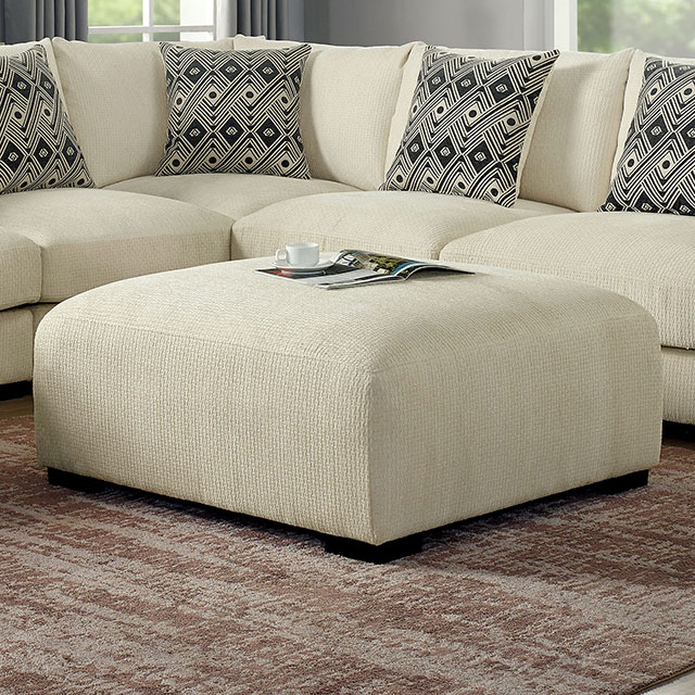 Furniture Of America Kaylee Contemporary Beige Ottoman Model CM6587BG-OT