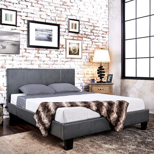 Furniture Of America Winn Park Contemporary Gray Bed Model CM7008GY-E.King Bed