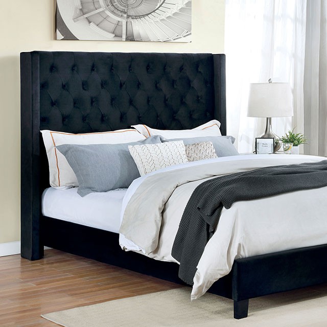 Furniture Of America Ryleigh Transitional Black Bed Model FM7141BK-Queen Bed