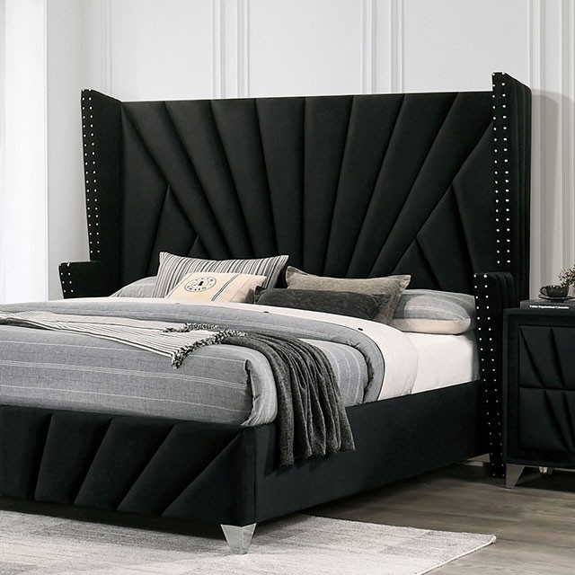 Furniture Of America Carissa Transitional Black Bed Model CM7164BK-Queen Bed