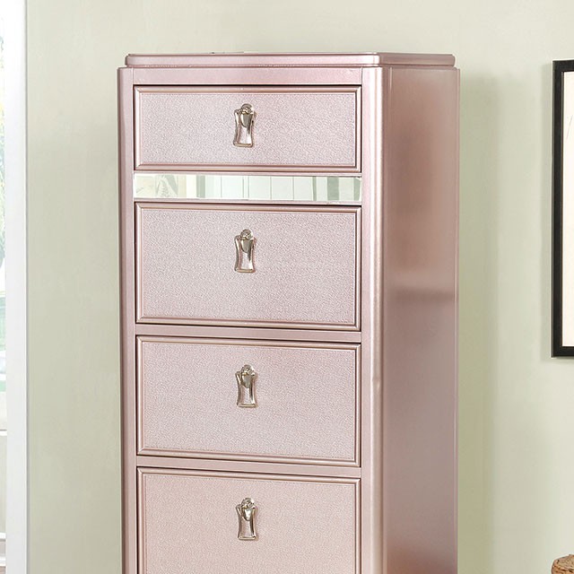 Furniture Of America Avior Contemporary Rose Gold Swivel Chest Model CM7170RG-CS