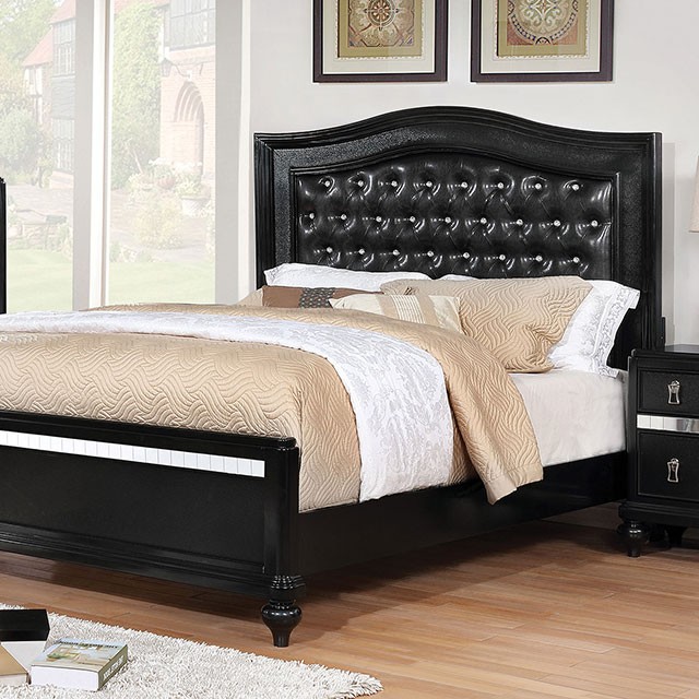 Furniture Of America Ariston Contemporary Black Bed Model CM7171BK-Queen Bed