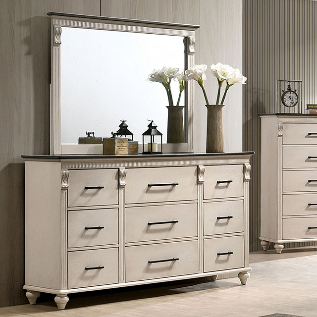 Furniture Of America Agathon Transitional Antique White/Gray Dresser Model CM7182D