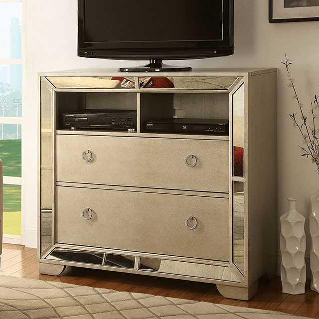 Furniture Of America Loraine Glam Champagne Media Chest Model CM7195TV