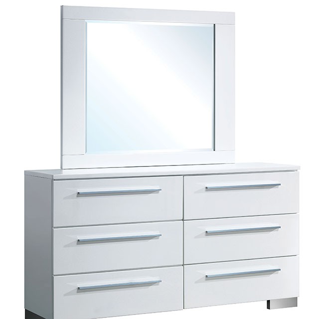Furniture Of America Clementine Contemporary Glossy White Dresser Model CM7201D