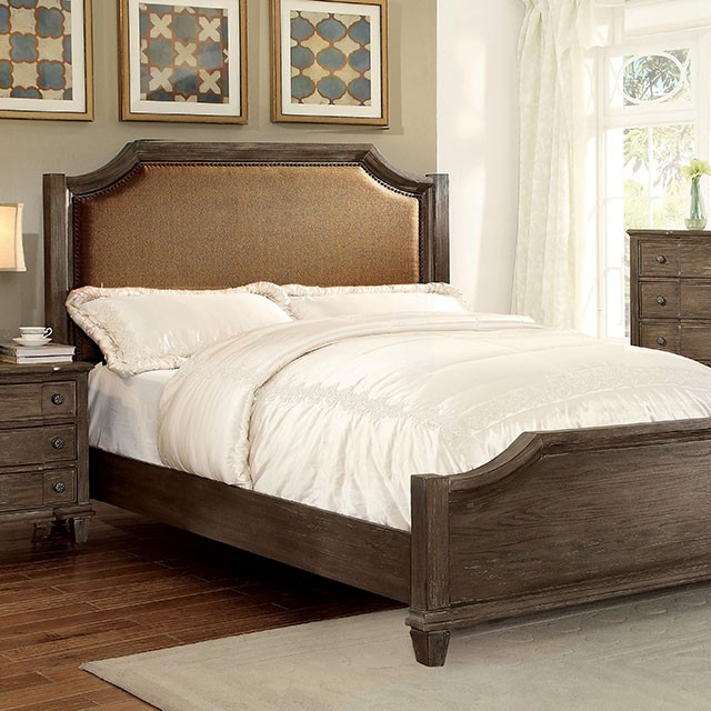 Furniture Of America Halliday Transitional Wire-Brushed Gray Bed Model CM7281-Queen Bed