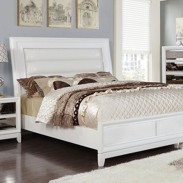 Furniture Of America Golva Contemporary White Bed Model CM7295WH-Queen Bed