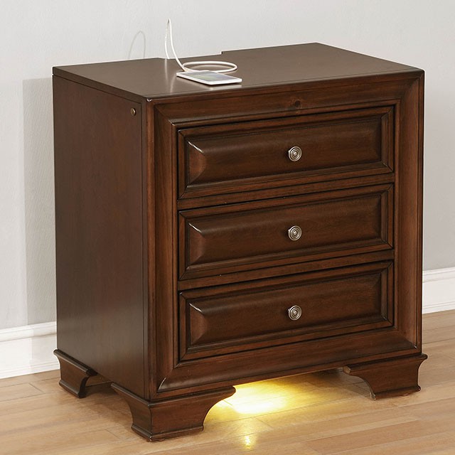 Furniture Of America Brandt Transitional Brown Cherry Night Stand Model CM7302CH-N
