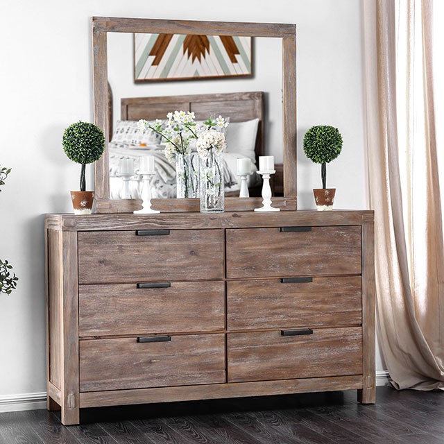 Furniture Of America Wynton Rustic Weathered Light Oak Dresser Model CM7360D