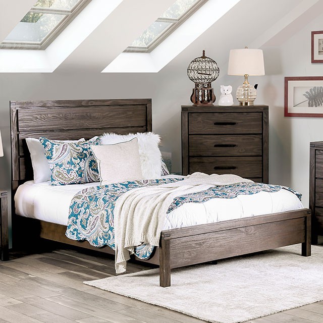 Furniture Of America Rexburg Rustic Wire-Brushed Rustic Brown Bed Model CM7382-Full Bed