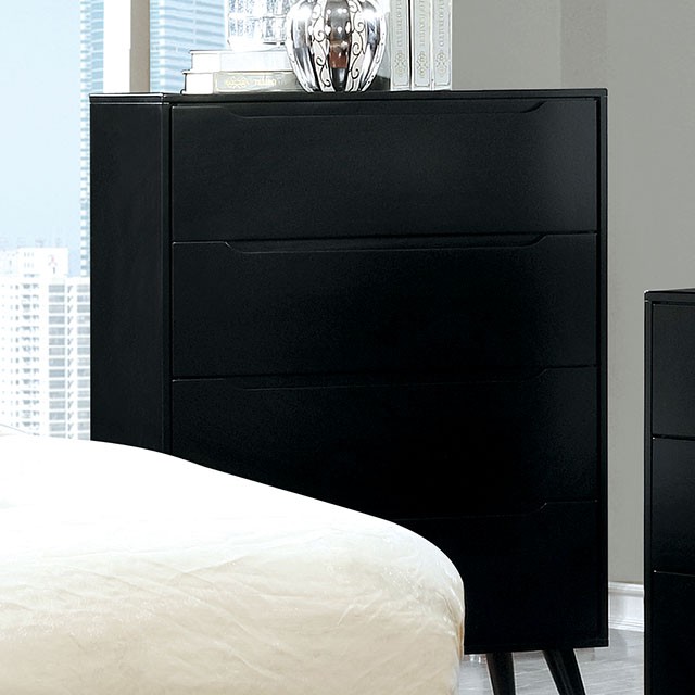 Furniture Of America Lennart Mid-Century Modern Black Chest Model CM7386BK-C