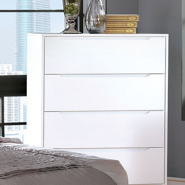 Furniture Of America Lennart Mid-Century Modern White Chest Model CM7386WH-C
