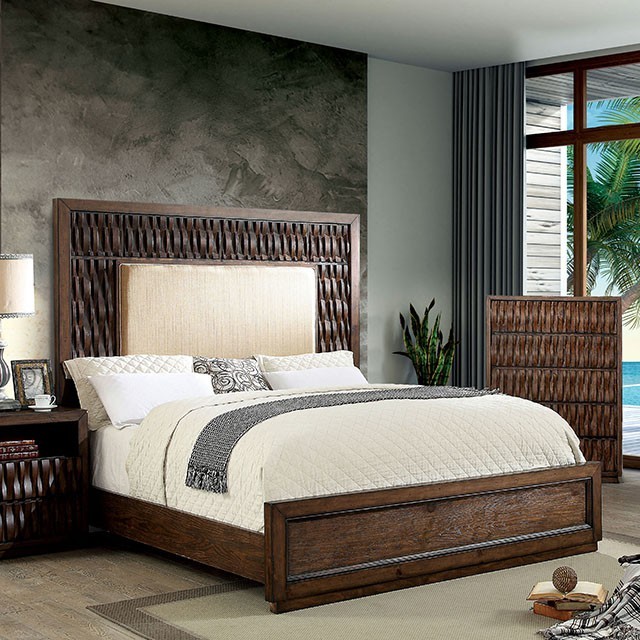 Furniture Of America Eutropia Transitional Warm Chestnut Bed Model CM7395-Queen Bed
