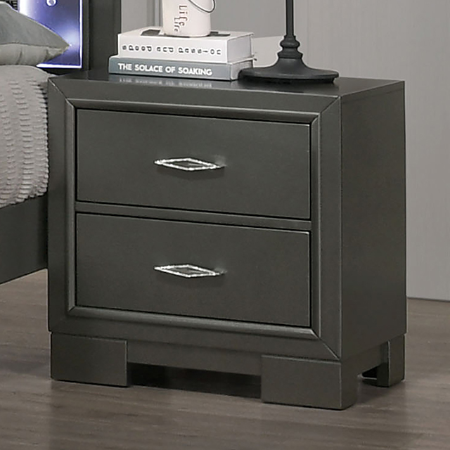 Furniture Of America Alison Contemporary Metallic Gray Night Stand Model CM7416GY-N