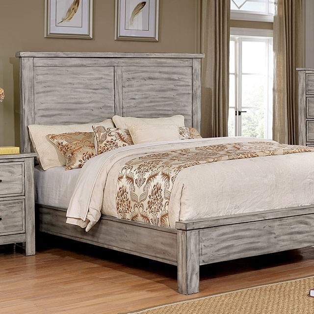 Furniture Of America Canopus Transitional Antique Gray Bed Model CM7422GY-Queen Bed