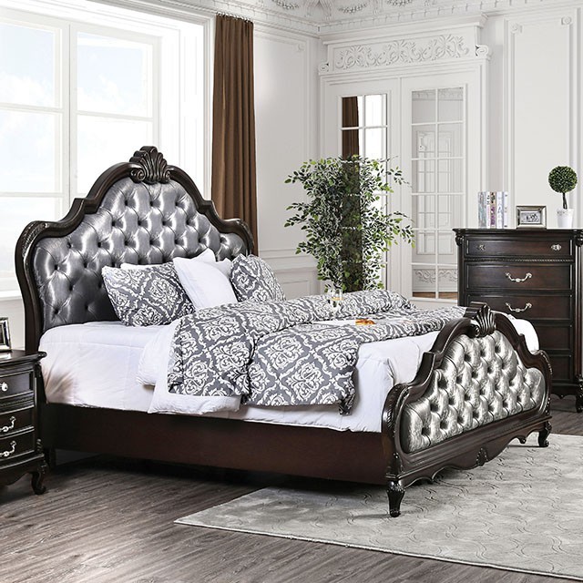 Furniture Of America Bethesda Transitional Espresso Bed Model CM7426BC-Queen Bed