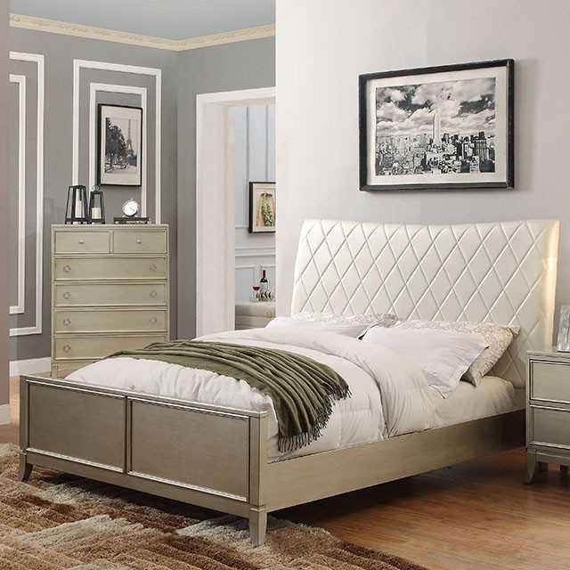 Furniture Of America Enid Transitional Silver Bed Model CM7430-Queen Bed
