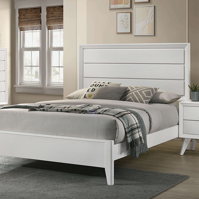 Furniture Of America Dortmund Contemporary White Bed Model CM7465WH-Queen Bed