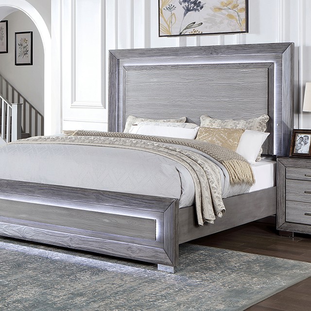 Furniture Of America Raiden Transitional Gray Bed Model CM7468GY-Queen Bed