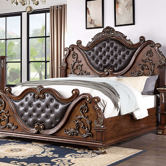 Furniture Of America Esparanza Traditional Brown Cherry Bed Model CM7478CH-Queen Bed
