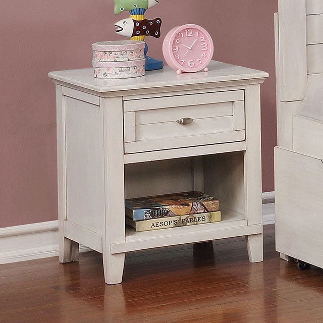 Furniture Of America Brogan Transitional Antique White Night Stand Model CM7517WH-N