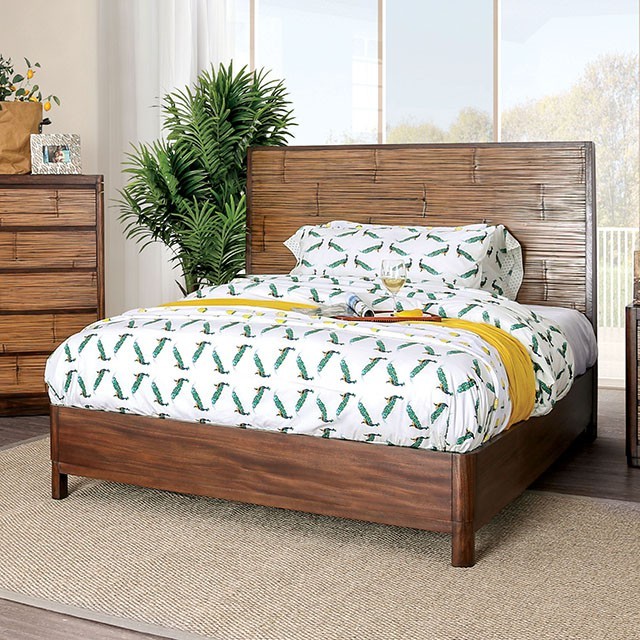 Furniture Of America Covilha Transitional Antique Brown Bed Model CM7522-Queen Bed